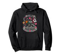 Feliz Día de los Muertos Gato Colorido Día de los Muertos Arte Sudadera con Capucha