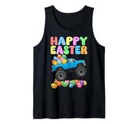Feliz Día de Pascua Cool Monster Truck Pascua Huevo Caza Divertido Camiseta sin Mangas