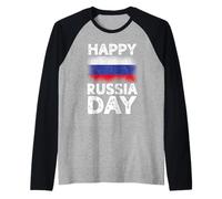 Feliz Día de Rusia Ropa del Día Nacional Ruso Camiseta Manga Raglan