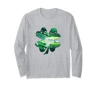 Feliz día de San Patricio trébol de 4 hojas Erin Go Bragh Manga Larga