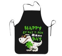 Feliz Día De San Patricio Y Los Dinosaurios Unisex Delantales De Barbacoa Ajustable Delantal Impermeable Mandil para Regalo Cocinar Hornear