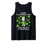 Feliz día de San Patricio y sí, es mi cumpleaños, amante de la llama Camiseta sin Mangas