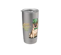 Feliz Día de San Pawtrick Pastor Alemán Día de San Patricio Vaso térmico de acero inoxidable de doble pared