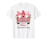 Feliz día de San Valentín gnomos Leopardo camión Rosa Corazones a Cuadros Camiseta