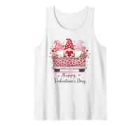 Feliz día de San Valentín gnomos Leopardo camión Rosa Corazones a Cuadros Camiseta sin Mangas