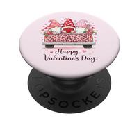 Feliz día de San Valentín gnomos Leopardo camión Rosa Corazones a Cuadros PopSockets PopGrip Adhesivo