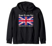 Feliz día de traición Campesinos coloniales ingratos, 4 de Julio Sudadera con Capucha