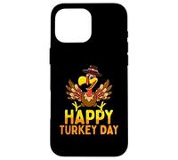 Feliz Día de Turquía Lindo Pequeño Peregrino Acción de Gracias Carcasa para iPhone 16 Pro MAX