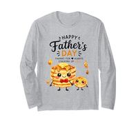 Feliz día del Padre apilando panqueques de Amor Manga Larga