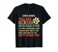 Feliz día del padre de golosinas para perros a papá cita Baba Camiseta