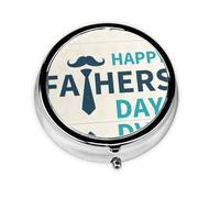 Feliz día del padre. Este pequeño pastillero redondo es un organizador portátil de medicamentos de viaje con tres compartimentos para almacenar medicamentos diarios.