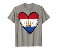 Feliz Día del Rey Holandés Encantador Holandés Bandera Corazón Gráfico Camiseta