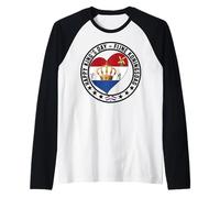 Feliz Día del Rey Holandés Fiyne Koningsdag Bandera de los Países Bajos Camiseta Manga Raglan