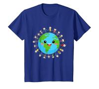 Feliz Día Nacional de la Tierra Niños Felices Alrededor del Mundo Camiseta, Niños, Azul Real, 2 años