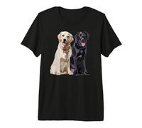 Feliz Dos Labradores Dorado Negro Lab Retriever Mamá Papá Camiseta Premium
