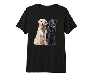 Feliz Dos Labradores Dorado Negro Lab Retriever Mamá Papá Camiseta Premium