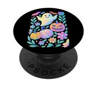 Feliz Fantasma Calabaza Halloween Vibes Art PopSockets PopGrip Adhesivo
