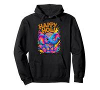 Feliz Festival Holi India Colores Hindúes Primavera Elefante Niños Sudadera con Capucha