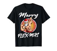 Feliz Flexmas Divertido Culturismo Navidad Fuerte Santa Camiseta