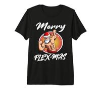 Feliz Flexmas Divertido Culturismo Navidad Fuerte Santa Camiseta Premium