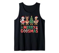 Feliz Goosmas Cute Holiday Farm Goose Christmas Fun Camiseta sin Mangas