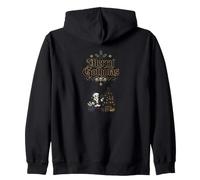 Feliz Gothmas Esqueleto Santa Árbol Muerto Gótico Navidad Sudadera con Capucha