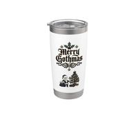 Feliz Gothmas Esqueleto Santa Árbol Muerto Gótico Navidad Vaso térmico de acero inoxidable de doble pared