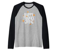 Feliz Gracias Dando USA America Holiday Camiseta Manga Raglan