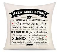 Feliz Graduación Funda de Cojín para Mujer Hombre Chicas Chicos Hija Hijo Regalos de Amigas Inspirador Regalos Separados de Compañeros de Clase Funda de Almohada Detrás de ti Todos tus Recuerdos