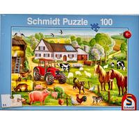 Feliz Granja Schmidt Spiele 100 Piezas Juegos de Combinar Puzzle Ingenio 56003