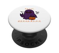 Feliz Halloween BSL Lenguaje de Señas Fantasma Divertido Disfraz PopSockets PopGrip Adhesivo