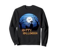 Feliz Halloween Calabaza escalofriante Caras con Luna Llena, Lobo Sudadera