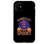 Feliz Halloween dueño de Gato Espeluznante Gatito Truco o Trato Carcasa para iPhone 11