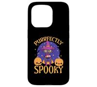 Feliz Halloween dueño de Gato Espeluznante Gatito Truco o Trato Carcasa para iPhone 15 Pro