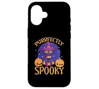 Feliz Halloween dueño de Gato Espeluznante Gatito Truco o Trato Carcasa para iPhone 16