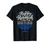 Feliz Hanukkah Menorah Familia Judía Mujeres Hombres Niños Janucá Camiseta