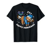 Feliz Hanukkah Perezoso Durmiendo Judio Chanukah Divertido Camiseta