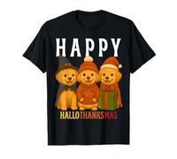 Feliz Hello thanksmas Cute Lab Puppy Fall Holiday Dog Lover Camiseta