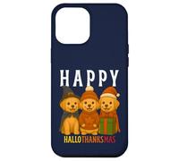 Feliz Hello thanksmas Cute Lab Puppy Fall Holiday Dog Lover Carcasa para iPhone 12 Pro MAX