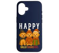 Feliz Hello thanksmas Cute Lab Puppy Fall Holiday Dog Lover Carcasa para iPhone 16