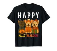 Feliz Hola Gracias. Frenchie Lindo Bulldog Francés Halloween Camiseta