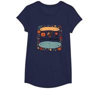 Feliz Hola Gracias. Otoño Invierno Primavera Vacaciones Camiseta, Niñas, Azul Marino, Pequeña