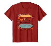 Feliz Hola Gracias. Otoño Invierno Primavera Vacaciones Camiseta, Niños, Arándano, 4 años