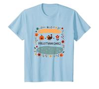 Feliz Hola Gracias. Otoño Invierno Primavera Vacaciones Camiseta, Niños, Azul Bebé, 3 años