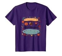 Feliz Hola Gracias. Otoño Invierno Primavera Vacaciones Camiseta, Niños, Morado, 3 años
