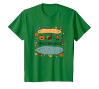 Feliz Hola Gracias. Otoño Invierno Primavera Vacaciones Camiseta, Niños, Verde Kelly, 4 años
