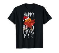Feliz HolaGraciasMas Dabbing Pavo Calabaza Santa Hat Meme Camiseta