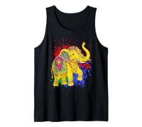 Feliz Holi Festival De Colores Colorido Elefante Indio Camiseta sin Mangas