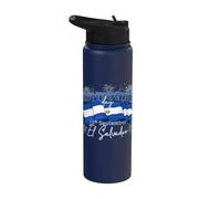 Feliz Independencia 15 de septiembre El Salvador Heritage Stainless Steel Insulated Water Bottle