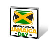 Feliz Independencia de Jamaica 2025, pines, insignias cuadradas, prendedores de solapa, botones esmaltados, decoraciones para fiestas
